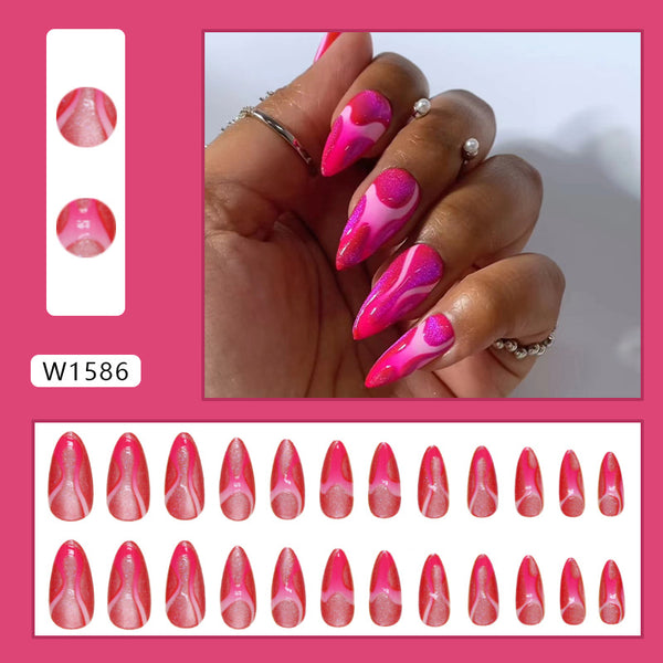 12 Sizes-24 Pcs Press On Nails W1586