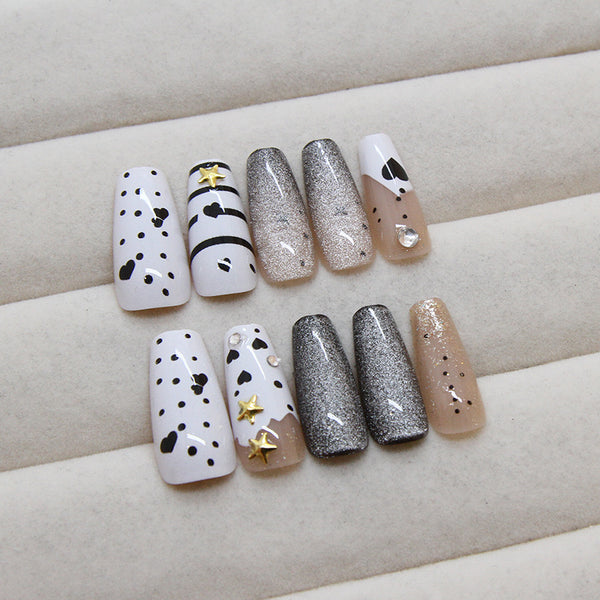 12 Sizes-24 Pcs Press On Nails Z921