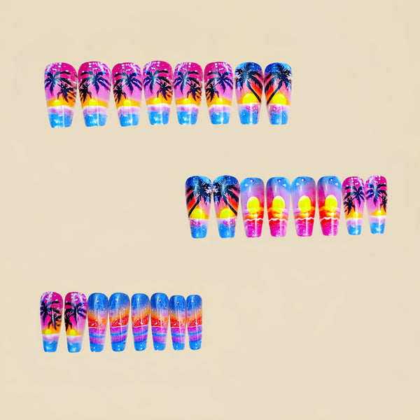 12 Sizes-24 Pcs Press On Nails Y694