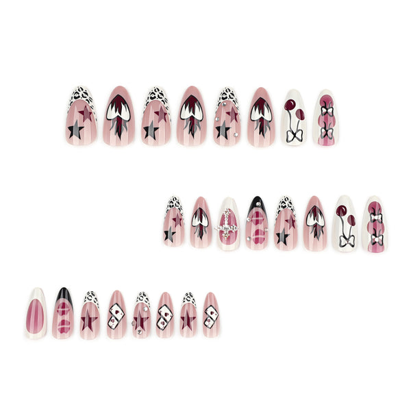 12 Sizes-24 Pcs Press On Nails JP3964