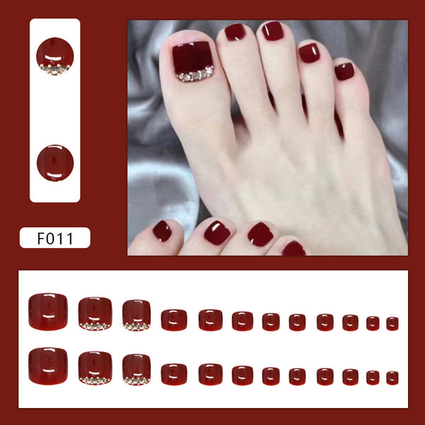 12 Sizes-24 Pcs Press On Nails F011