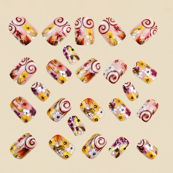 12 Sizes-24 Pcs Press On Nails Y1802
