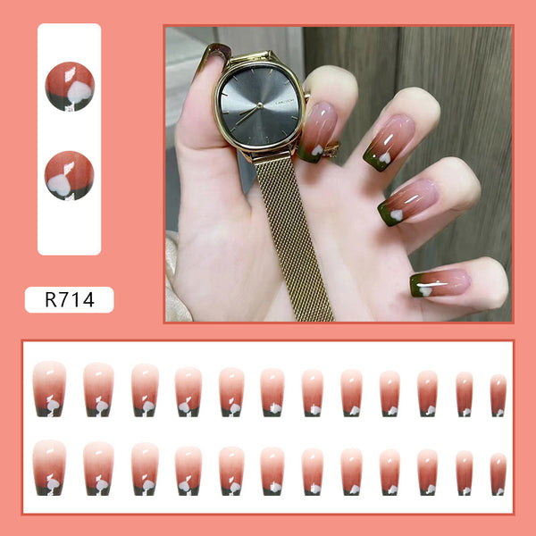 12 Sizes-24 Pcs Press On Nails R714