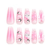 French Glossy Long Ombre Pink Square Press on Nails