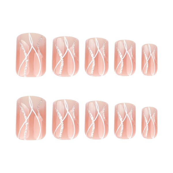12 Sizes-24 Pcs Press On Nails JP3643