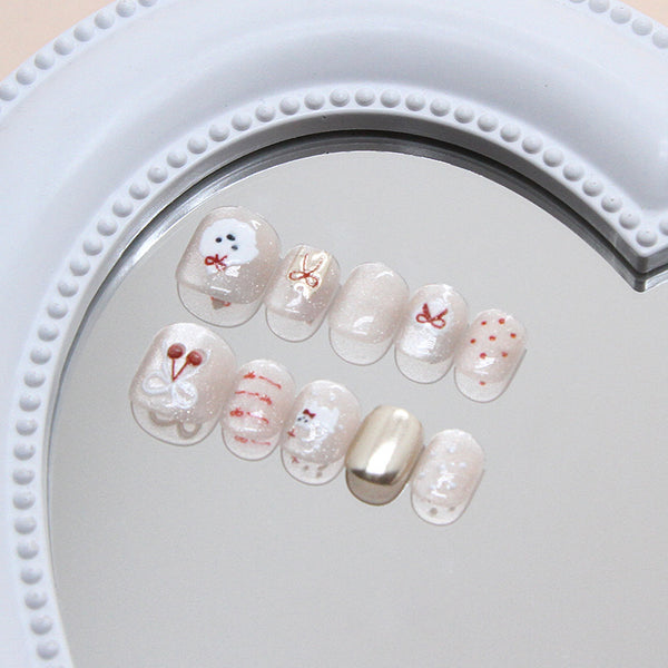 12 Sizes-24 Pcs Press On Nails K023