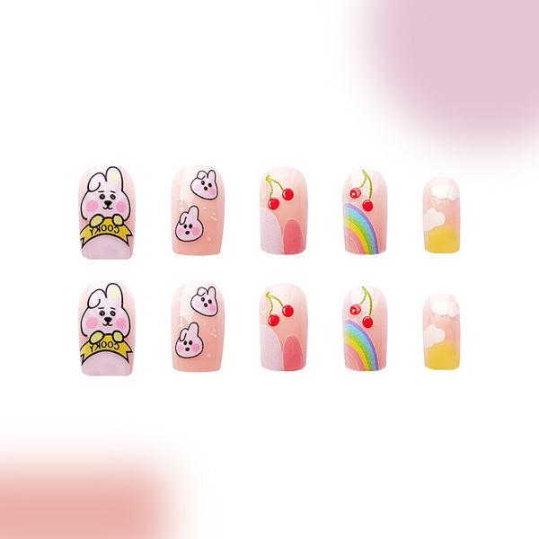 12 Sizes-24 Pcs Press On Nails C324