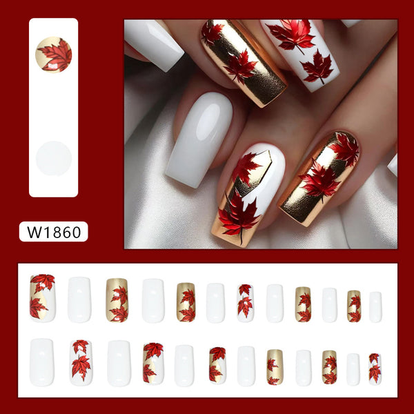 12 Sizes-24 Pcs Press On Nails W1860