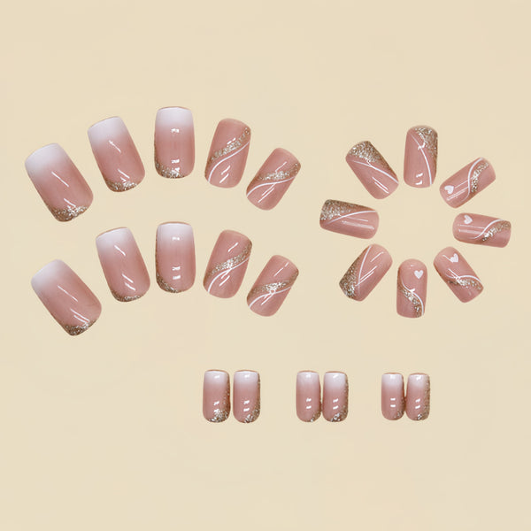 12 Sizes-24 Pcs Press On Nails Y102