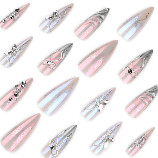 12 Sizes-24 Pcs Press On Nails JP4124