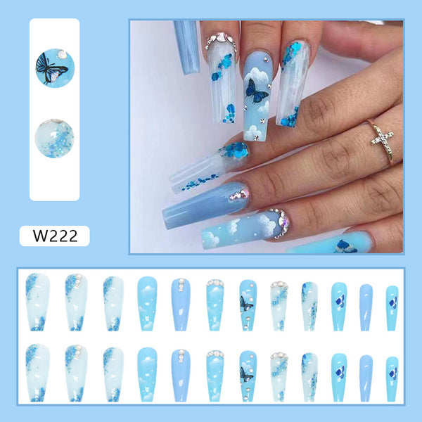 12 Sizes-24 Pcs Press On Nails W222
