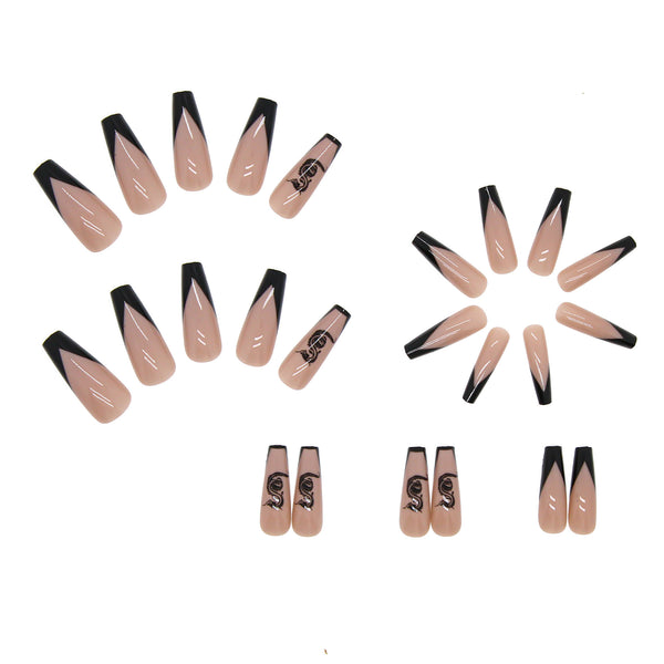 12 Sizes-24 Pcs Press On Nails W026