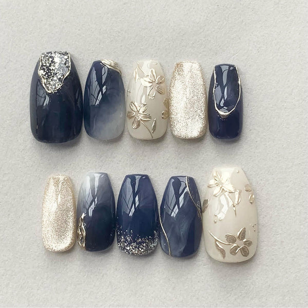 12 Sizes-24 Pcs Press On Nails W1750