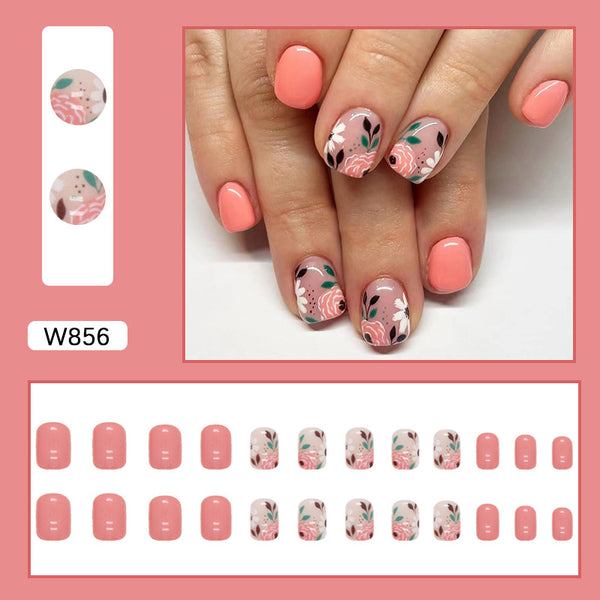 12 Sizes-24 Pcs Press On Nails W856