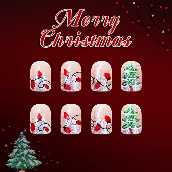 12 Sizes-24 Pcs Press On Nails C1279