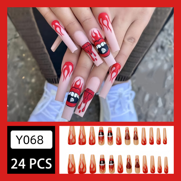 12 Sizes-24 Pcs Press On Nails Y068