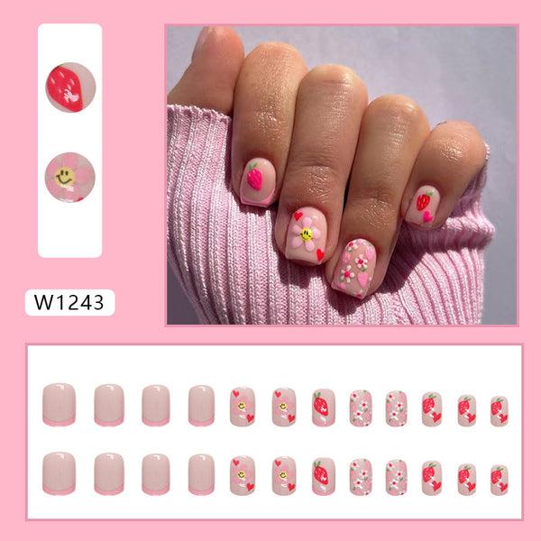 12 Sizes-24 Pcs Press On Nails W1243