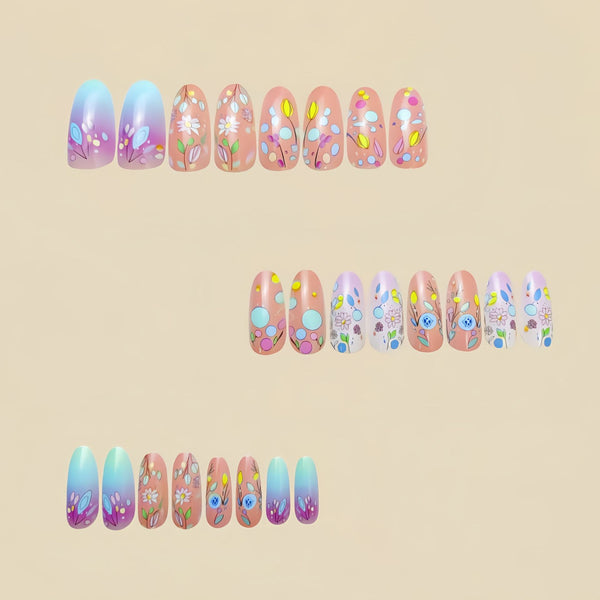 12 Sizes-24 Pcs Press On Nails Y565-1