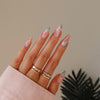 Almond French Glossy Medium Pink Press on Nails