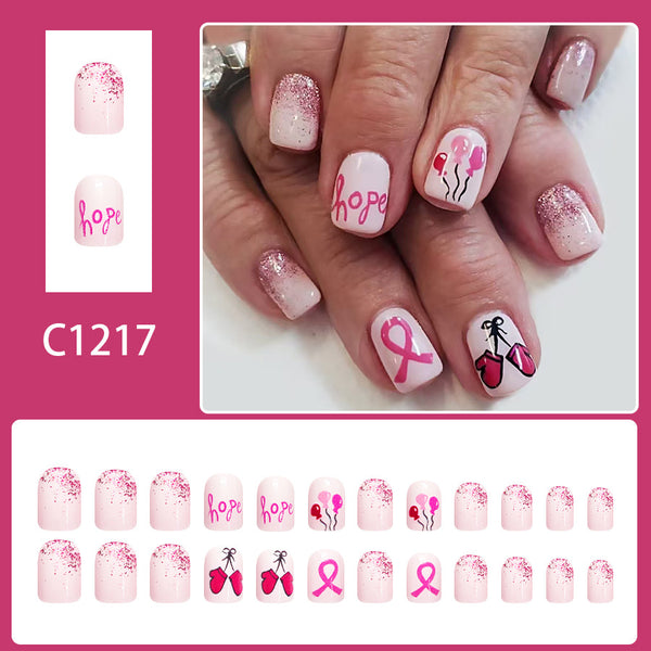 12 Sizes-24 Pcs Press On Nails C1217