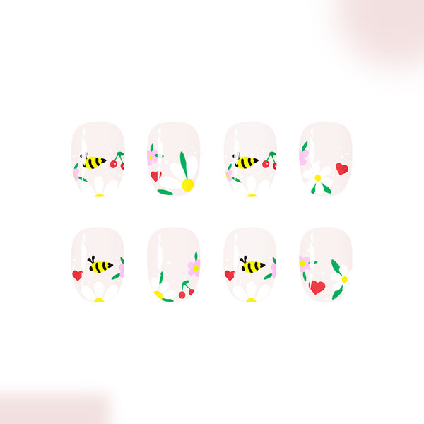 12 Sizes-24 Pcs Press On Nails C1016
