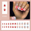 12 Sizes-24 Pcs Press On Nails C232