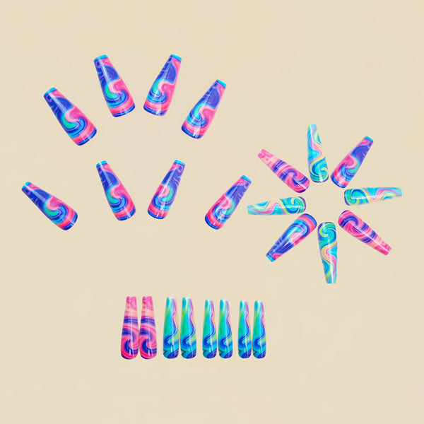 12 Sizes-24 Pcs Press On Nails Y1481