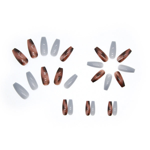 12 Sizes-24 Pcs Press On Nails R669