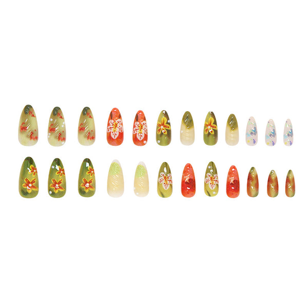 12 Sizes-24 Pcs Press On Nails Z1115