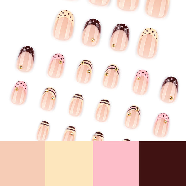 12 Sizes-24 Pcs Press On Nails JP4329