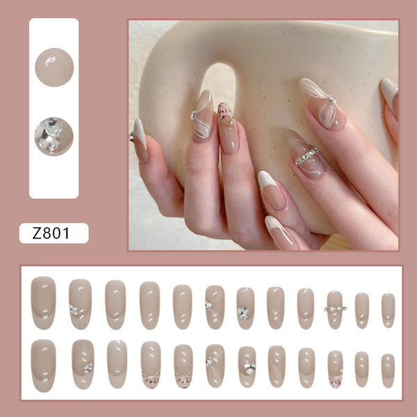 12 Sizes-24 Pcs Press On Nails Z801