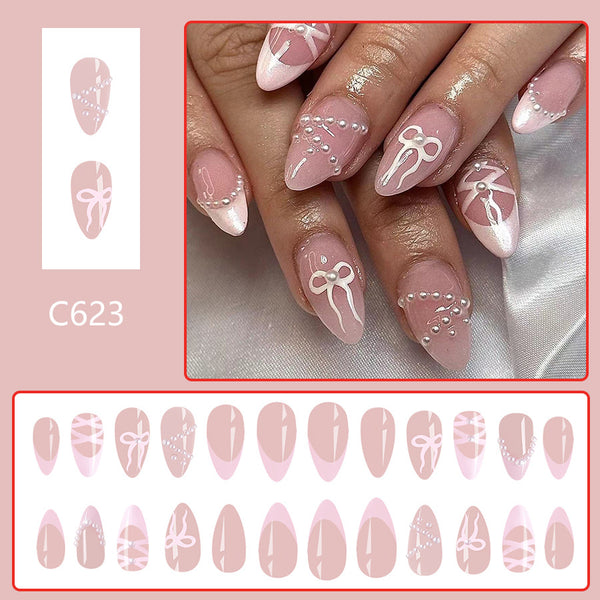12 Sizes-24 Pcs Press On Nails C623
