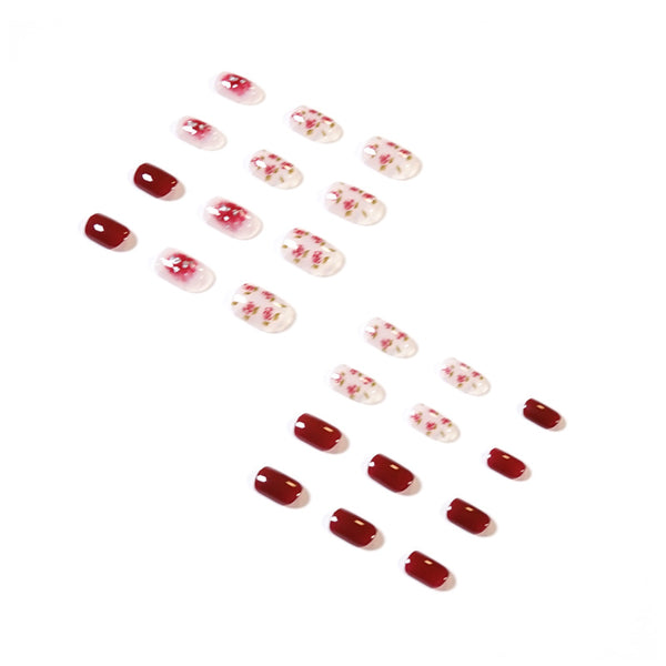 12 Sizes-24 Pcs Press On Nails JP1460