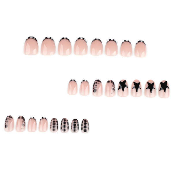 12 Sizes-24 Pcs Press On Nails JP4096