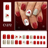 12 Sizes-24 Pcs Press On Nails C1272