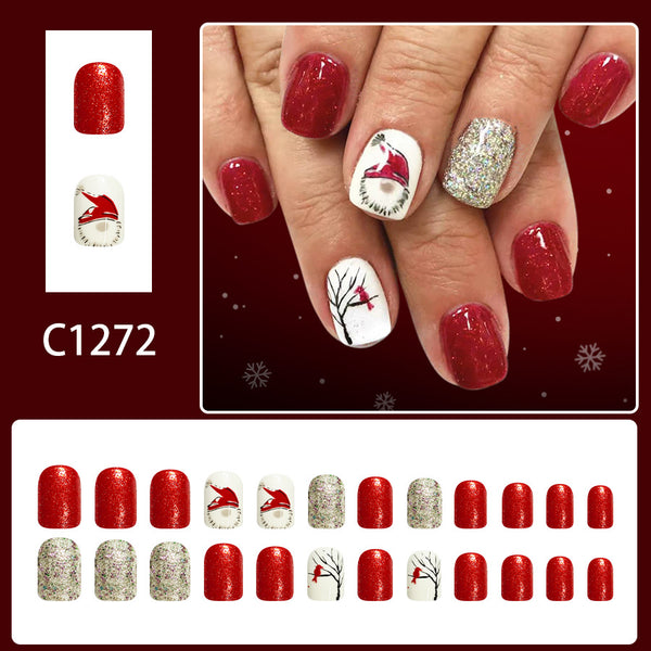 12 Sizes-24 Pcs Press On Nails C1272