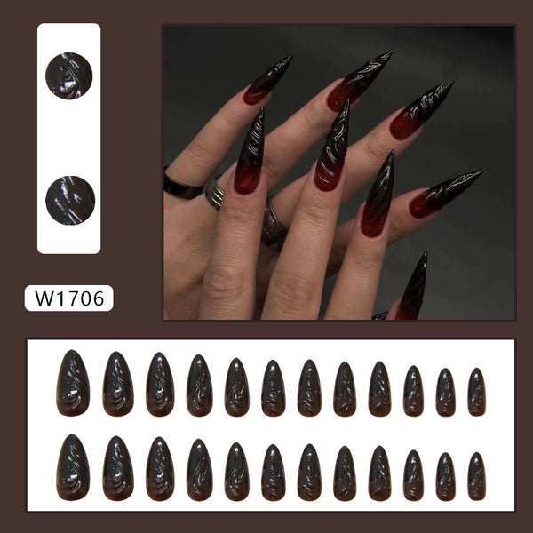 12 Sizes-24 Pcs Press On Nails W1706