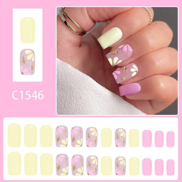 12 Sizes-24 Pcs Press On Nails C1546