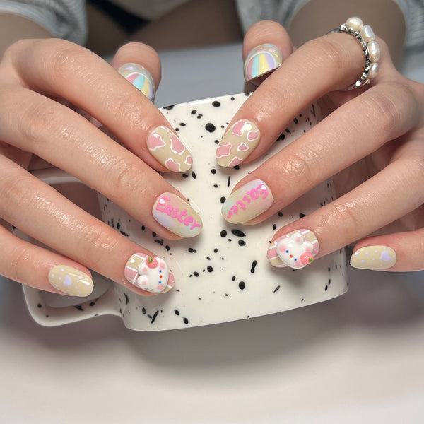 12 Sizes-24 Pcs Press On Nails JP3121