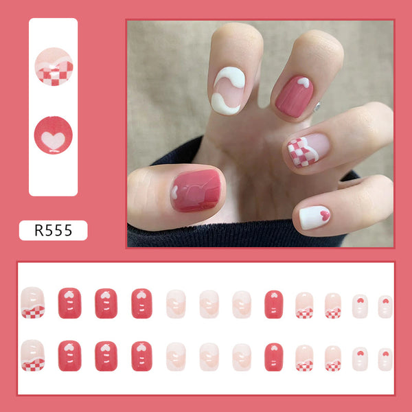 12 Sizes-24 Pcs Press On Nails R521