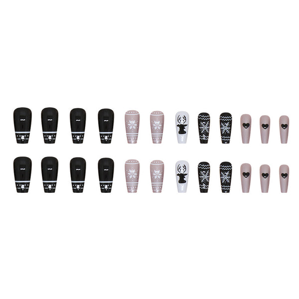 12 Sizes-24 Pcs Press On Nails W1483