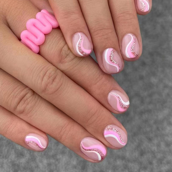 12 Sizes-24 Pcs Press On Nails W531