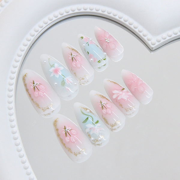 12 Sizes-24 Pcs Press On Nails Z1128