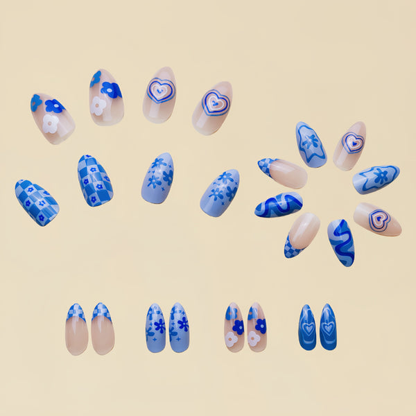 12 Sizes-24 Pcs Press On Nails Y087