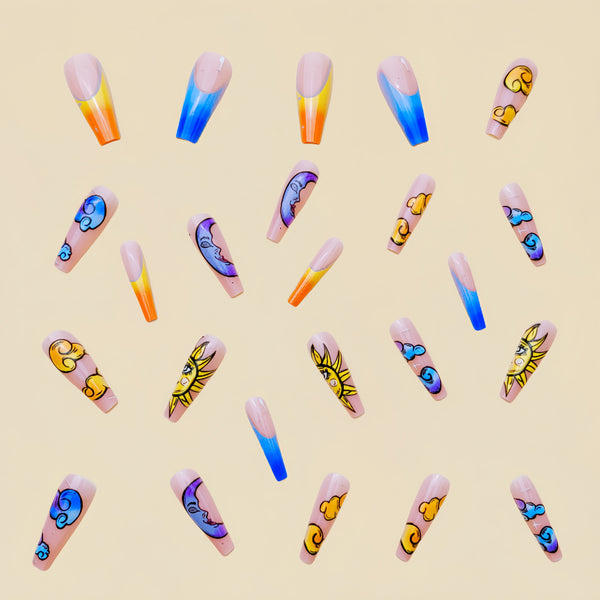 12 Sizes-24 Pcs Press On Nails Y200