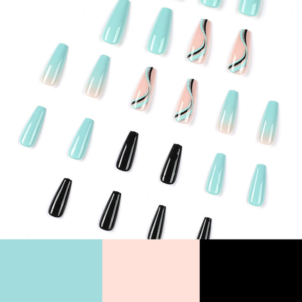 12 Sizes-24 Pcs Press On Nails JP2013