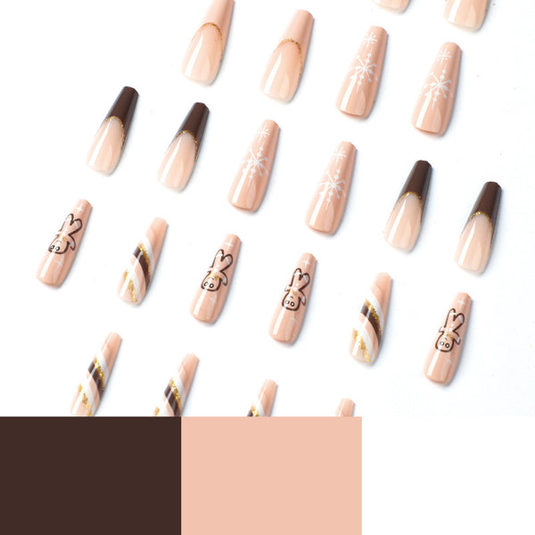 12 Sizes-24 Pcs Press On Nails JP1897