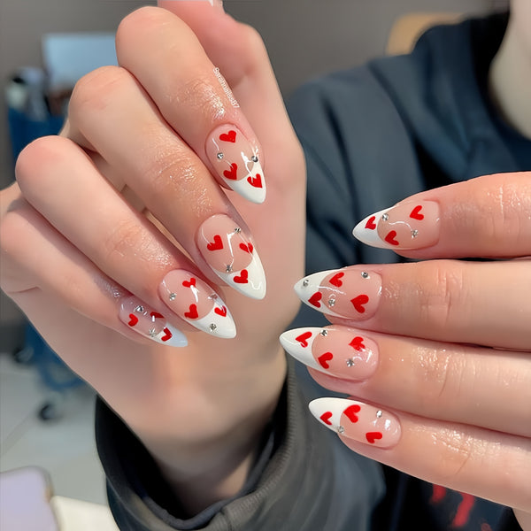12 Sizes-24 Pcs Press On Nails D016