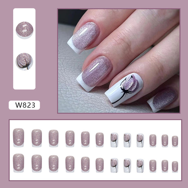 12 Sizes-24 Pcs Press On Nails W823