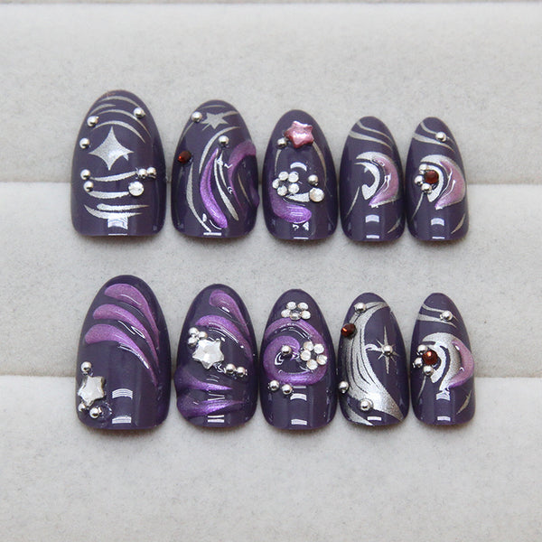 12 Sizes-24 Pcs Press On Nails Z990